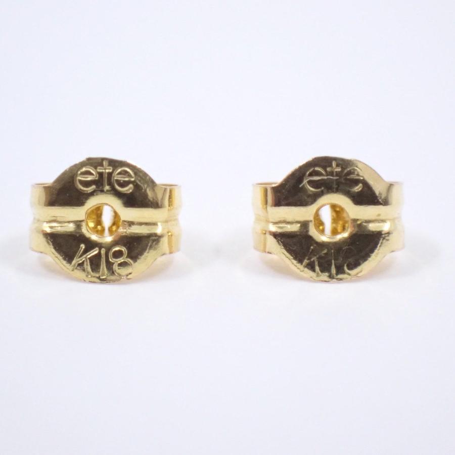 ete K18 YG ハートピアス ete（エテ） ハート ピアス K18/シルバー925/ジルコニア【いおき質店