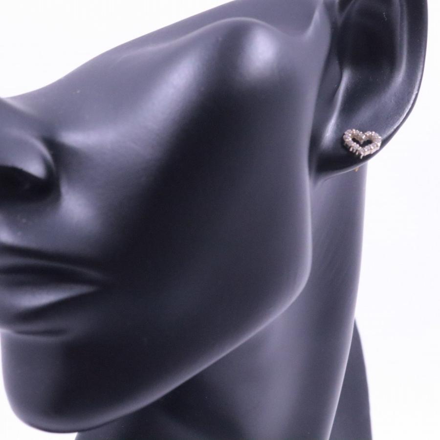 ete ハートピアス k18 925 ete（エテ） ハート ピアス K18/シルバー925/ジルコニア【いおき質店