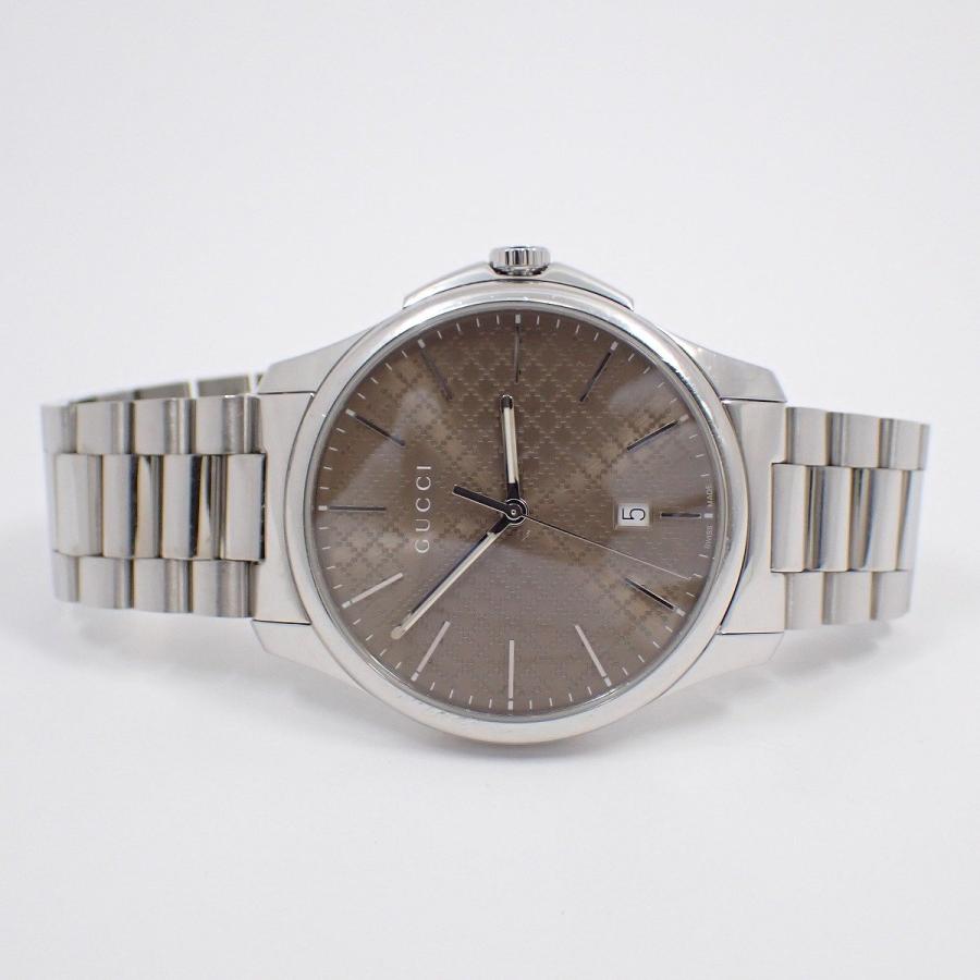 GUCCI グッチ 126.3 Gタイムレス クォーツ メンズ 腕時計 ブラウン文字  