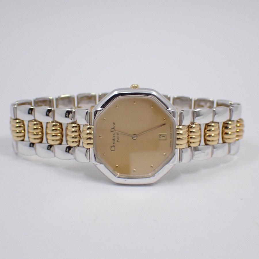 稼動 ディオール オクタゴン コンビ ゴールドべゼル 腕時計 Vintage 極