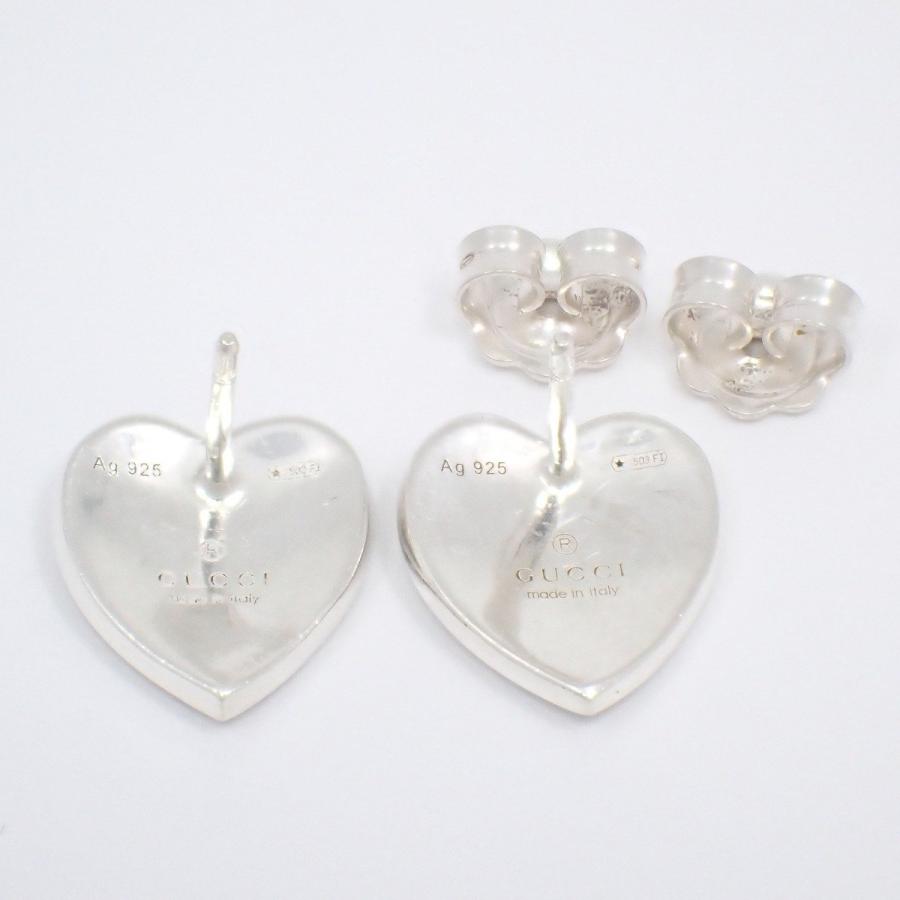 GUCCI インターロッキング G ハート ピアス パール シルバー 925 GUCCI（グッチ） インターロッキングG ハート ピアス シルバー925