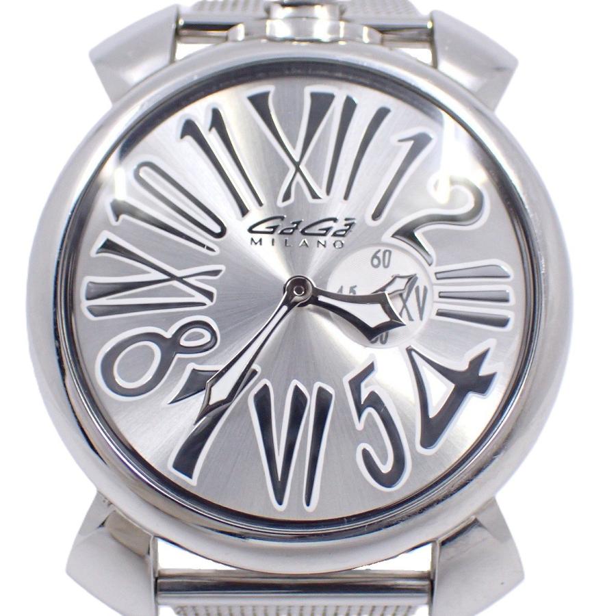 美品✨ガガミラノ　マヌアーレスリム46mm メンズ 腕時計 メッシュベルト GaGa MILANO（ガガミラノ） マニュアーレ スリム46 クォーツ メンズ