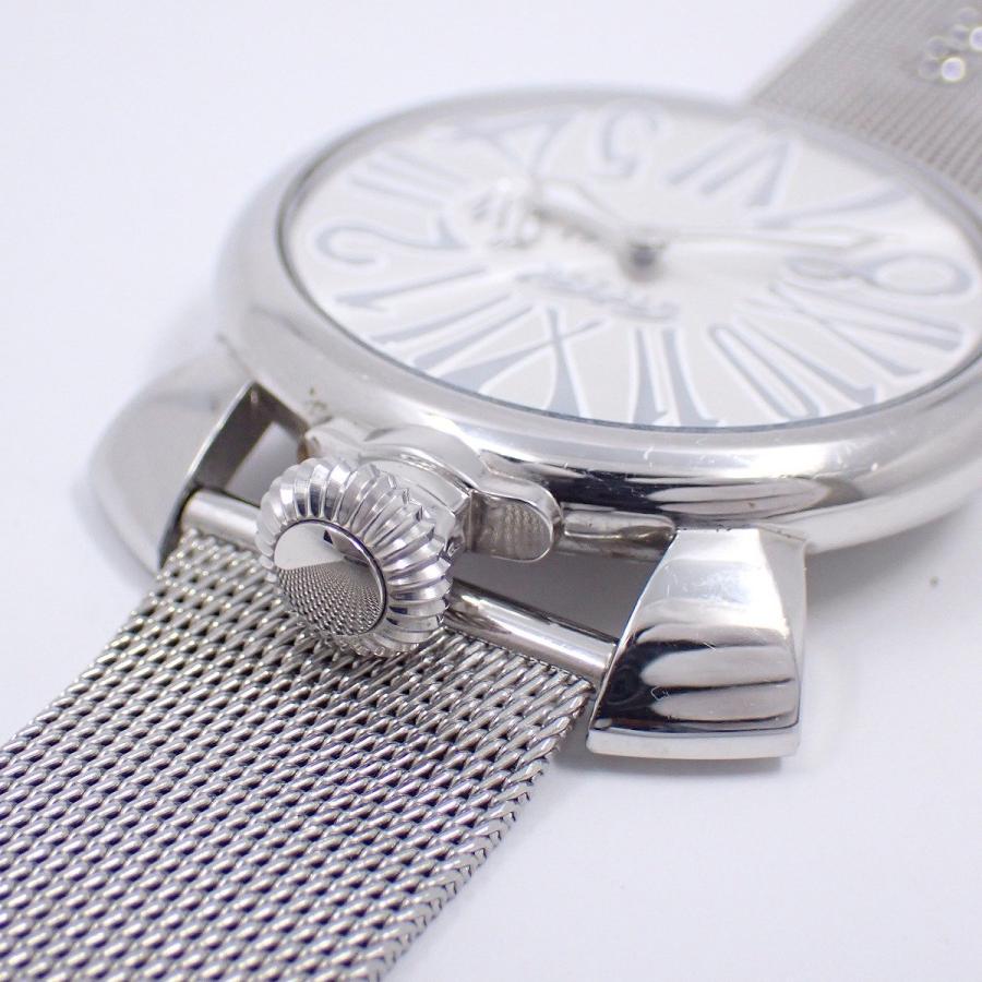 美品✨ガガミラノ　マヌアーレスリム46mm メンズ 腕時計 メッシュベルト GaGa MILANO（ガガミラノ） マニュアーレ スリム46 クォーツ メンズ