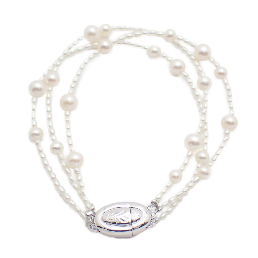 MIKIMOTOミキモト ブレスレット　silver MIKIMOTO（ミキモト） MIKIMOTO PERLITA ミキモトペルリータ 3連