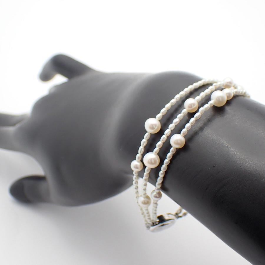 【新品】MIKIMOTO パール付きシルバーブレスレット　☆お値下げ中！ MIKIMOTO（ミキモト） MIKIMOTO PERLITA ミキモトペルリータ 3連