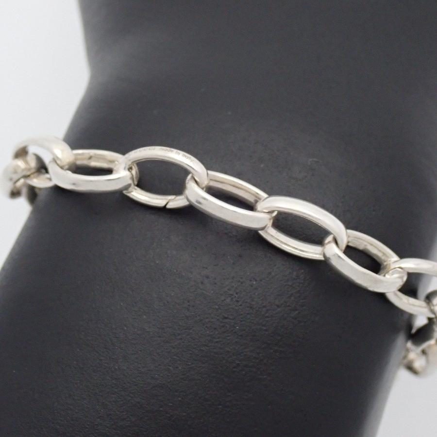 【超美品】GUCCI オーバルチェーン ブレスレット男女兼用　SV925 GUCCI（グッチ） オーバル チェーン リンク ブレスレット シルバー925