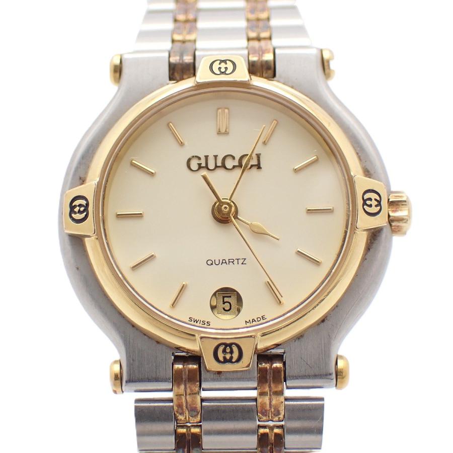 え*い様 GUCCI 9000L レディース腕時計 コンビ クォーツ　細かい使用 GUCCI（グッチ） 9000L クォーツ レディース 腕時計 コンビ アイボリー