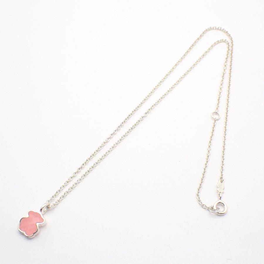 TOUS（トウス） クマ ネックレス シルバー925/ピンククォーツ【いおき