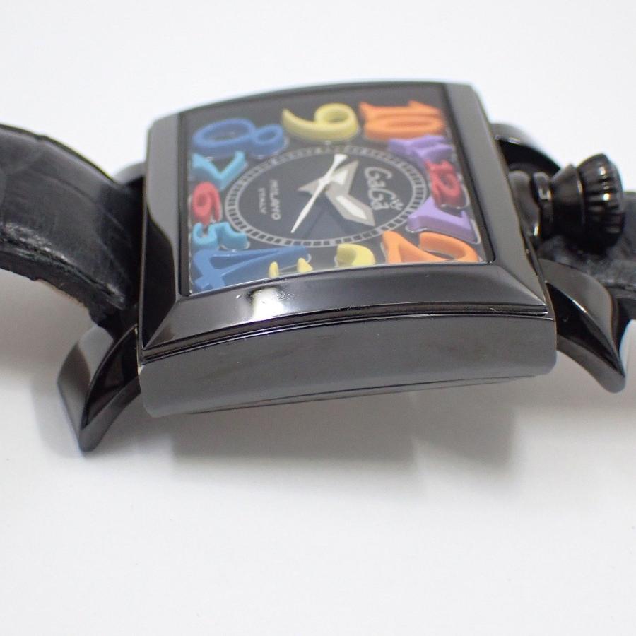 ガガミラノ自動巻き時計 黒レザー GaGa MILANO ガガミラノ ナポレオーネ 自動巻き メンズ 腕時計