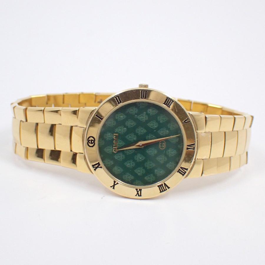 GUCCI（グッチ） 3300M クォーツ メンズ 腕時計 ゴールドGP グリーン