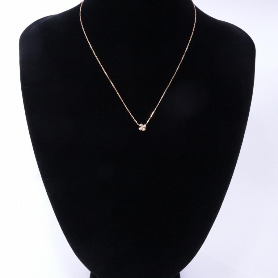 agete（アガット） クローバー ネックレス K18YG/ダイヤモンド0.05ct