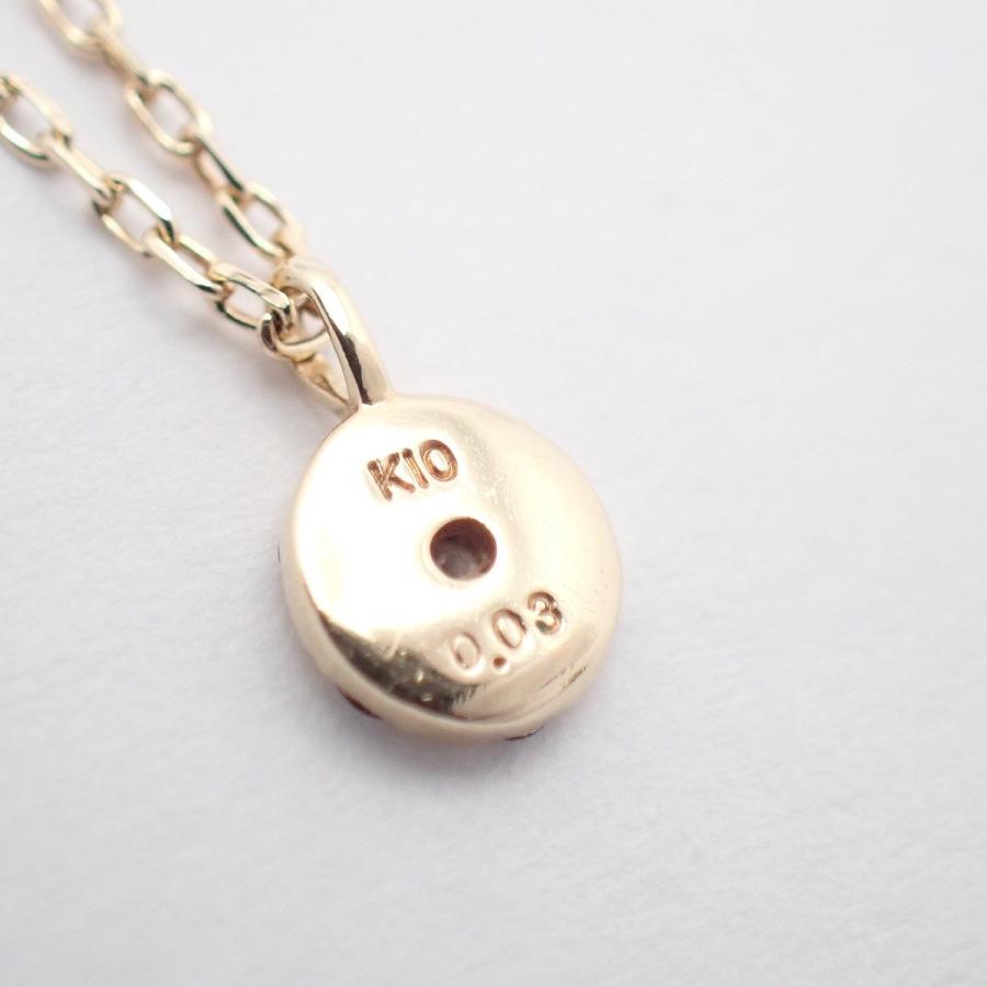 agete（アガット） ラウンド ネックレス K10/ダイヤモンド0.03ct【い