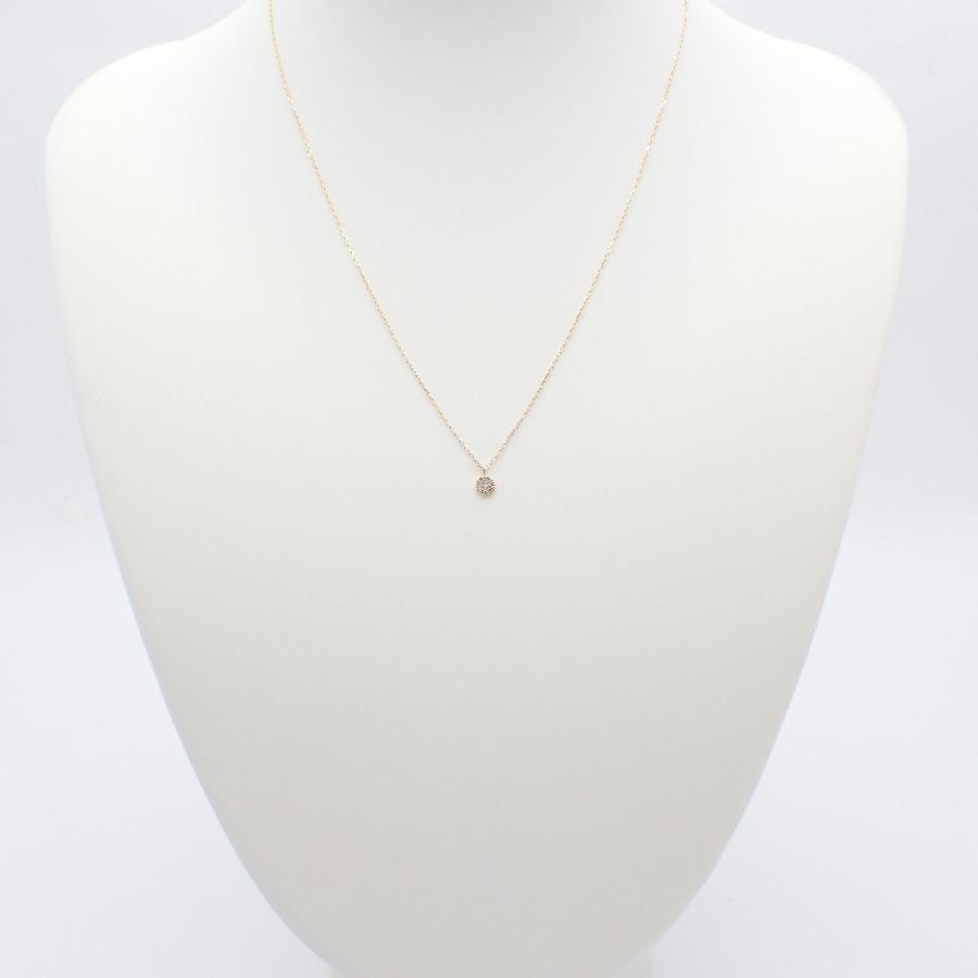 agete（アガット） ラウンド ネックレス K10/ダイヤモンド0.03ct【い 