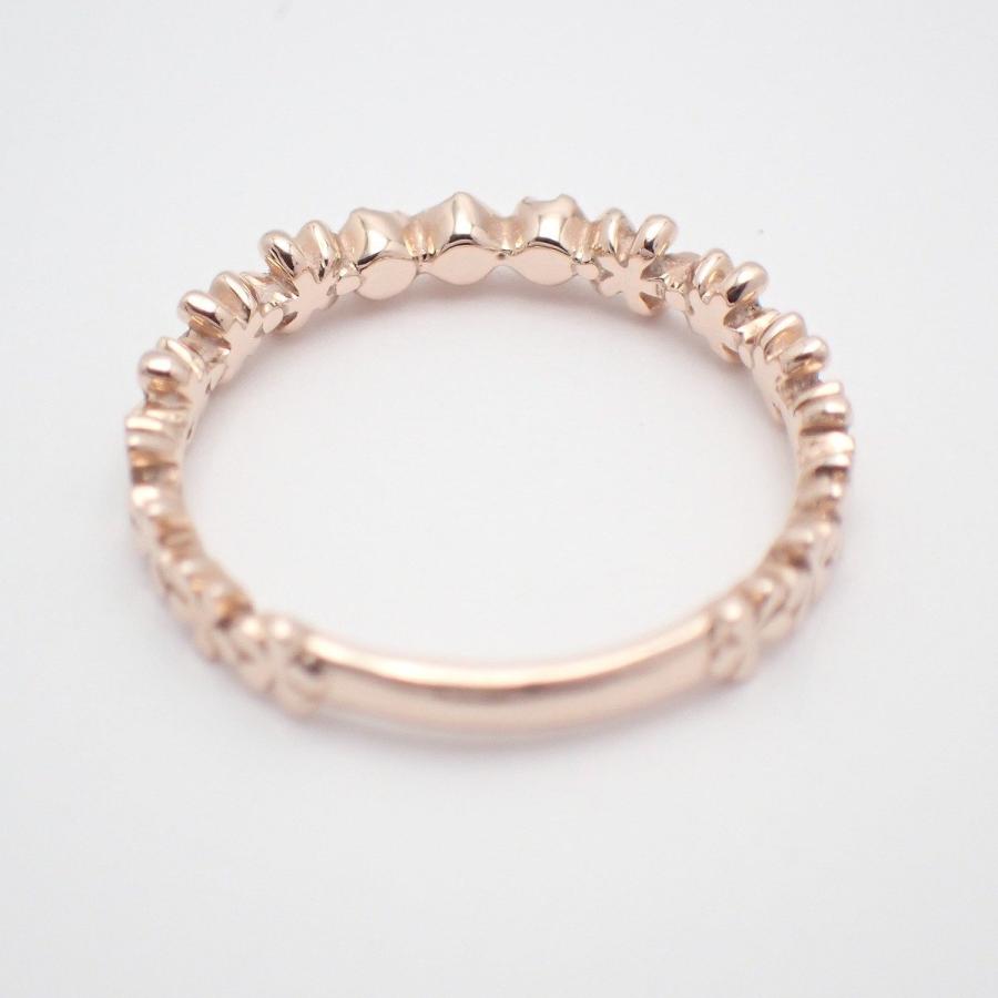 スタージュエリー　K10 PG　ダイヤモンド　ミル打ち　ピンキー　リング　1号 STAR JEWELRY（スタージュエリー） フラワー ピンキー リング K10PG