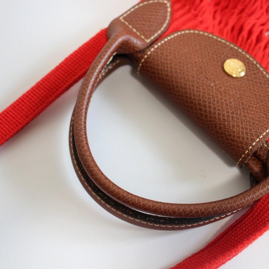 LONGCHAMP ロンシャン ルプリアージュ フィレ ショルダーバッグ メッシュバッグ レッド系 ル プリアージュ LONGCHAMP ロンシャン ルプリアージュ フィレ