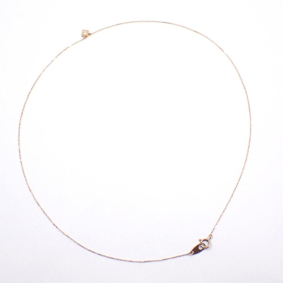 エテ K10YG レイヤー ダイヤモンド ミル打ち ネックレス　0.02 ete K10YG レイヤー ダイヤモンド ネックレス 0.02ct