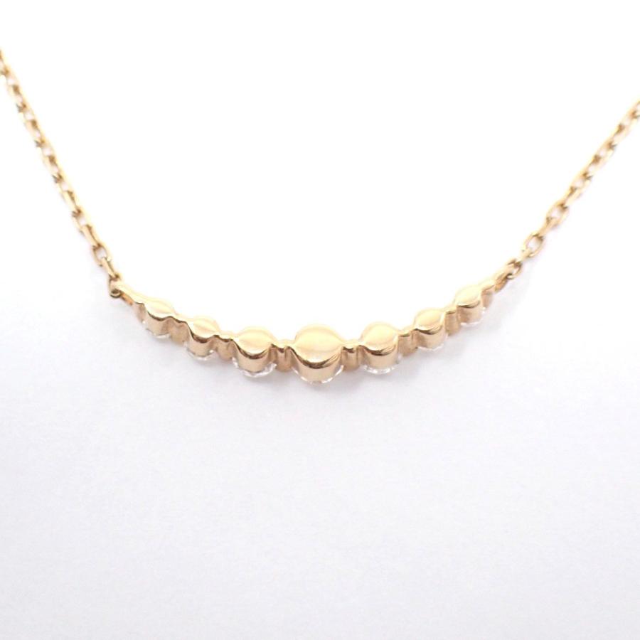 agete（アガット） ライン ネックレス K18YG/ダイヤモンド0.13ct【い