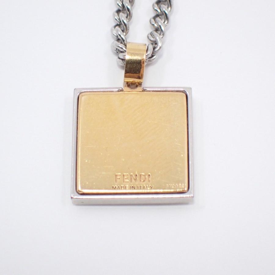 FENDI（フェンディ） FFロゴ スクエア ネックレス ゴールド色金具
