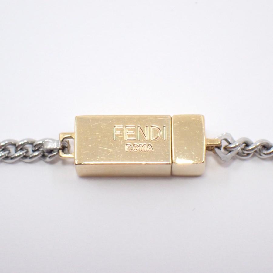 FENDI（フェンディ） FFロゴ スクエア ネックレス ゴールド色金具