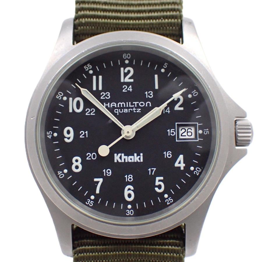 HAMILTON（ハミルトン） カーキ クォーツ メンズ 腕時計 黒文字盤 純正