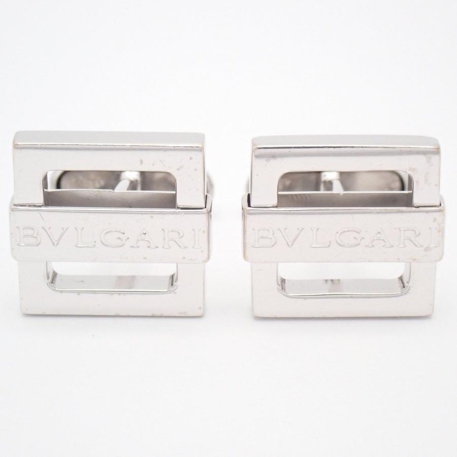美品•箱付き◎ ブルガリ カフス カフリンクス シルバー925 BVLGARI（ブルガリ） スクエア カフス カフリンクス シルバー925【い