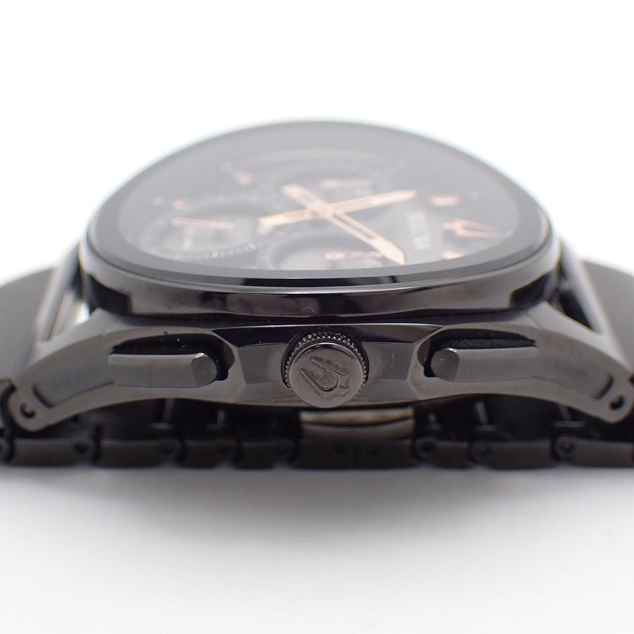 【美品】BULOVA ブローバ カーブ クロノグラフ クォーツ メンズ 腕時計 ブラック スケルトン文字盤 純正ベルト 98A207【いおき質店】の画像