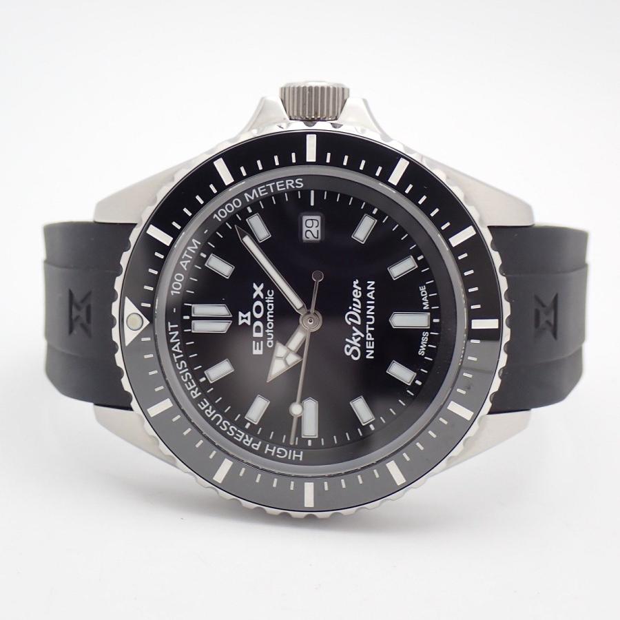 EDOX　エドックス　スカイダイバーネプチュニアン　NEWロゴ　ブラック　美品 EDOX（エドックス） スカイダイバー ネプチュニアン 自動巻き メンズ