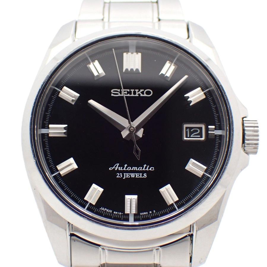 SEIKO（セイコー） メカニカル 自動巻き メンズ 腕時計 黒文字盤 裏