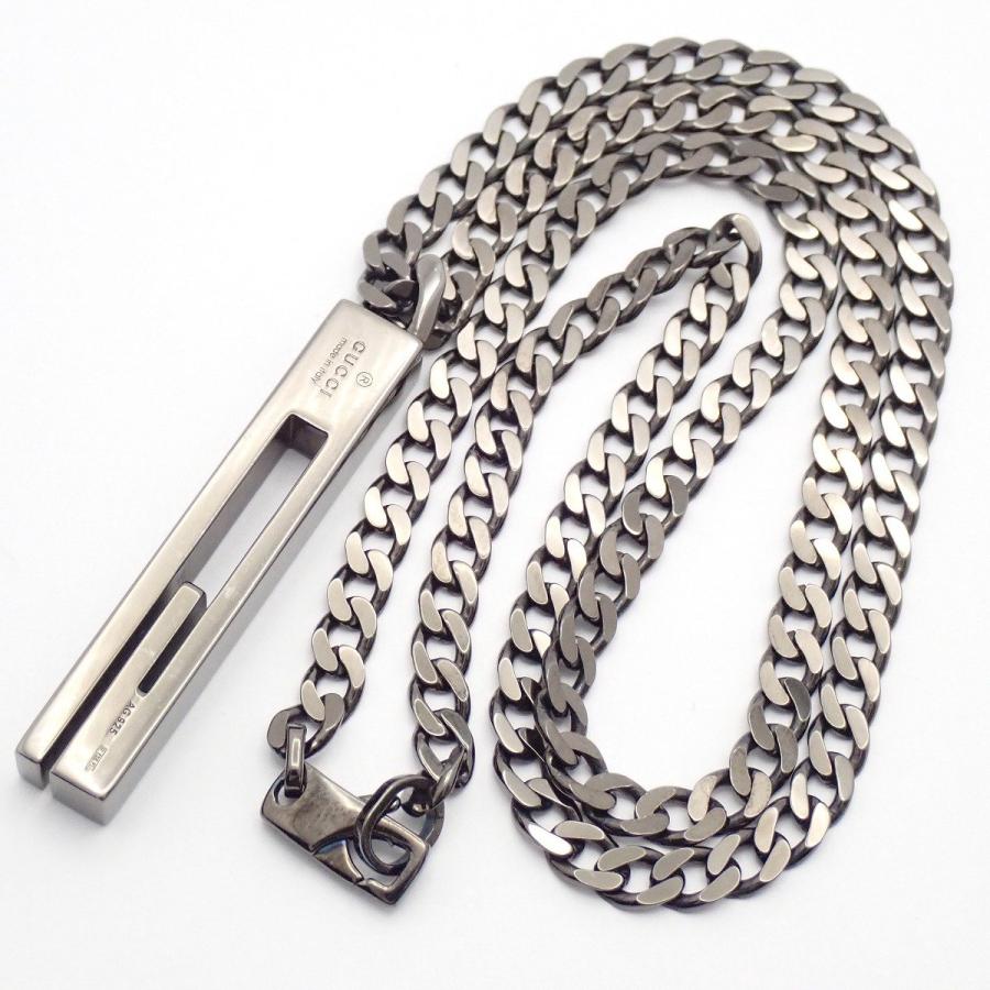 GUCCI（グッチ） Gモチーフ ネックレス シルバー925 ブラック