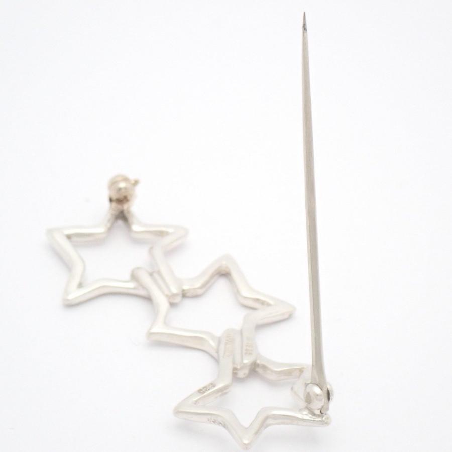 美品 ティファニー トリプルスター ブローチ シルバー 925 TIFFANY&Co.（ティファニー） トリプルスター ブローチ シルバー925