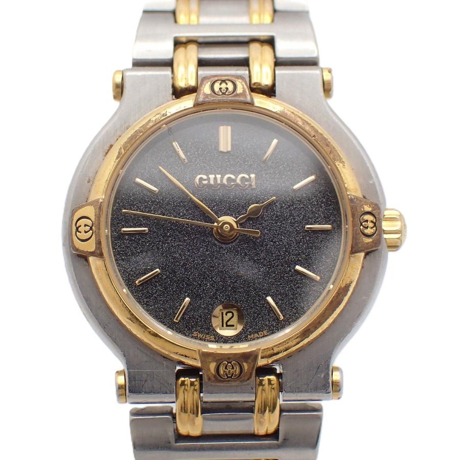 GUCCI 9000L 腕時計 クォーツ コンビカラー GUCCI（グッチ） 9000L クォーツ レディース 腕時計 コンビ グレー文字
