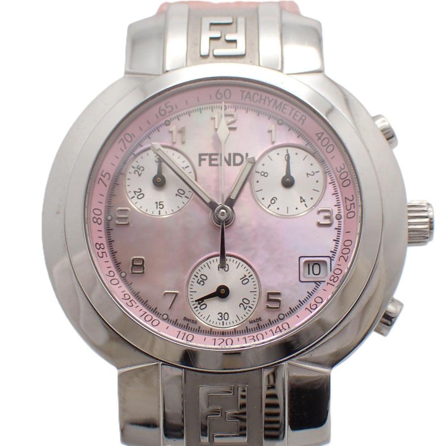 【電池交換済み】FENDI フェンディ 腕時計 ピンク調 4000L ズッカ柄 FENDI（フェンディ） 4500L ズッカ クロノグラフ クォーツ レディース