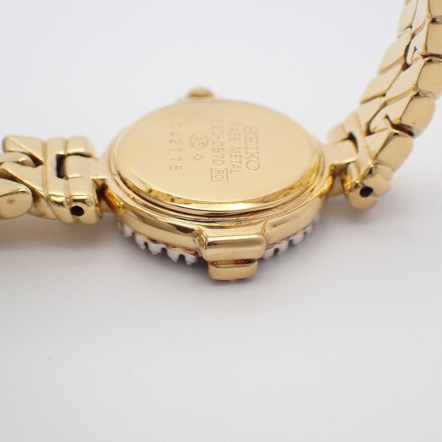 SEIKO エクセリーヌ シェル ゴールド レディース腕時計 1703. Exceline SEIKO セイコー エクセリーヌ クォーツ レディース 腕時計