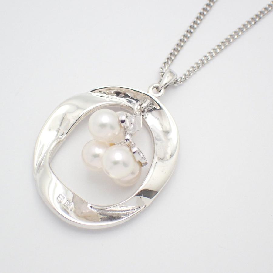MIKIMOTO（ミキモト） サークル ネックレス シルバー/パール5粒【い