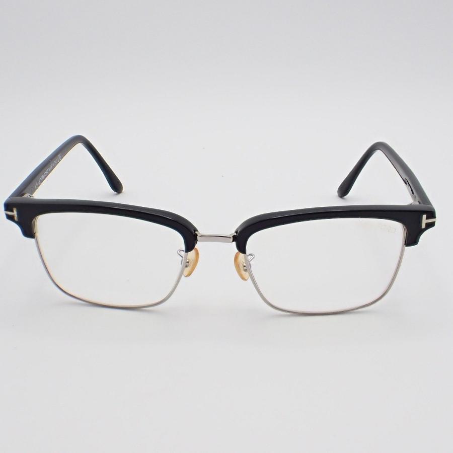 TOM FORD トムフォード メガネフレーム TF5635-D-B ブラック×シルバー系 クリアイエロー系レンズ TOM FORD（トムフォード） メガネフレーム TF5635-D-B ブラック