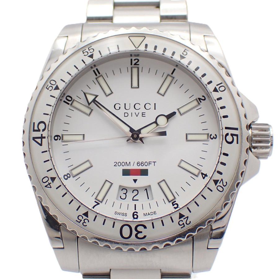 GUCCI（グッチ） 136.3 ダイヴ 200M防水 クォーツ メンズ 腕時計 白