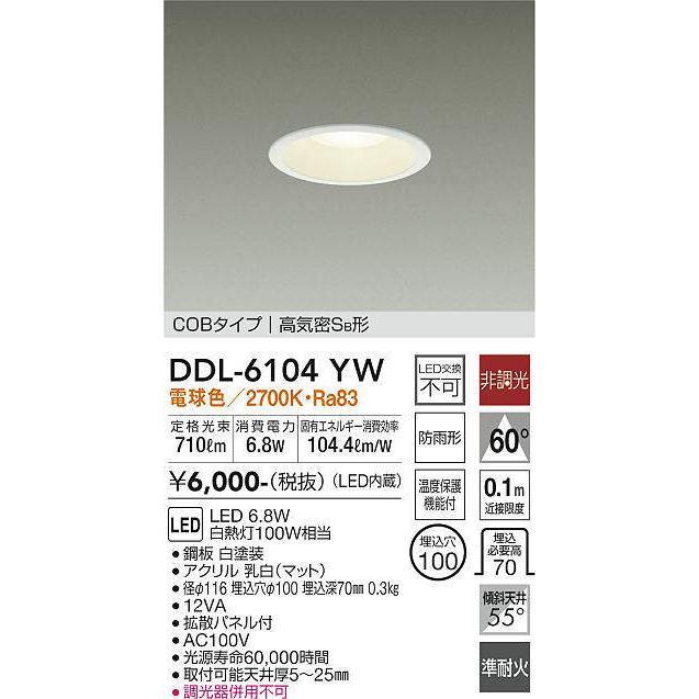 大光電機 【即納・在庫品】LEDダウンライト 100φ 電球色 100W相当 屋外