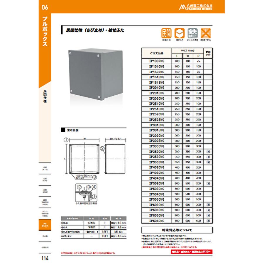 即日対応します！】IP2510WG 八州電工 防水プルボックス カブセ蓋