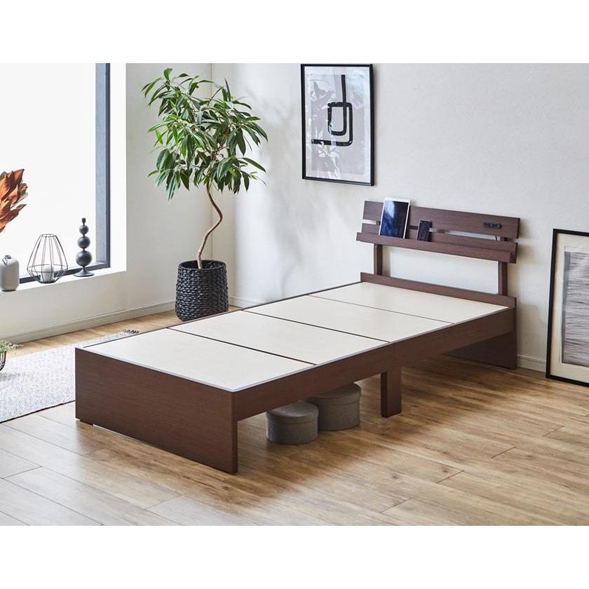 ネルコンシェルジュ ベッド 棚付きベッド セミダブル マットレス