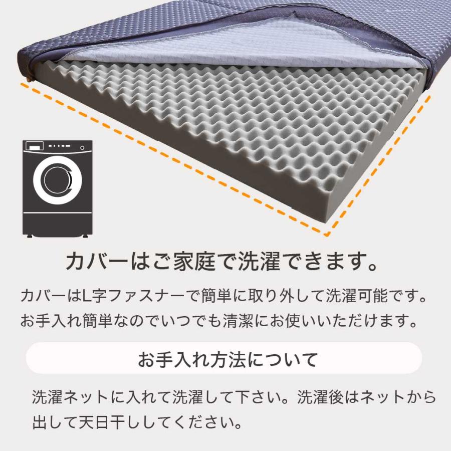ネルコンシェルジュ 三つ折りウレタンマットレス セミシングルショート