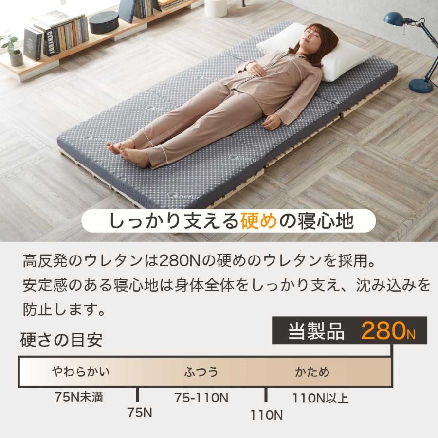 ネルコンシェルジュ 三つ折りウレタンマットレス シングル 高反発