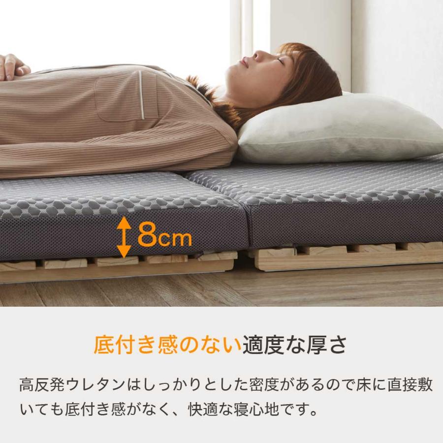 ネルコンシェルジュ 三つ折りウレタンマットレス セミダブル 高反発