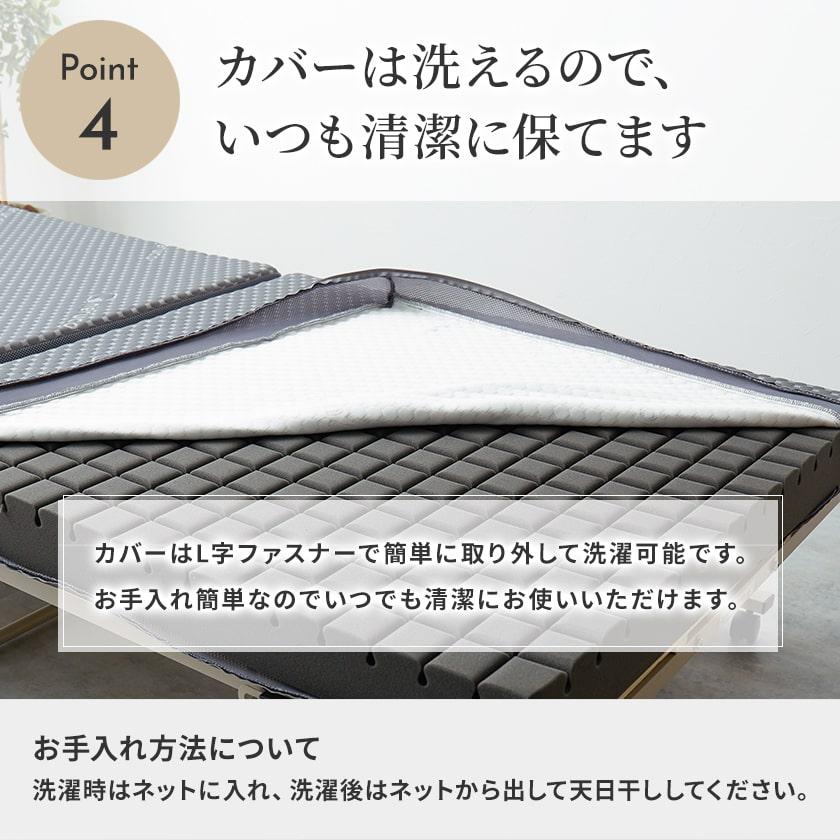 ネルコンシェルジュ 折り畳みベッド用 2つ折りウレタンマットレス セミ