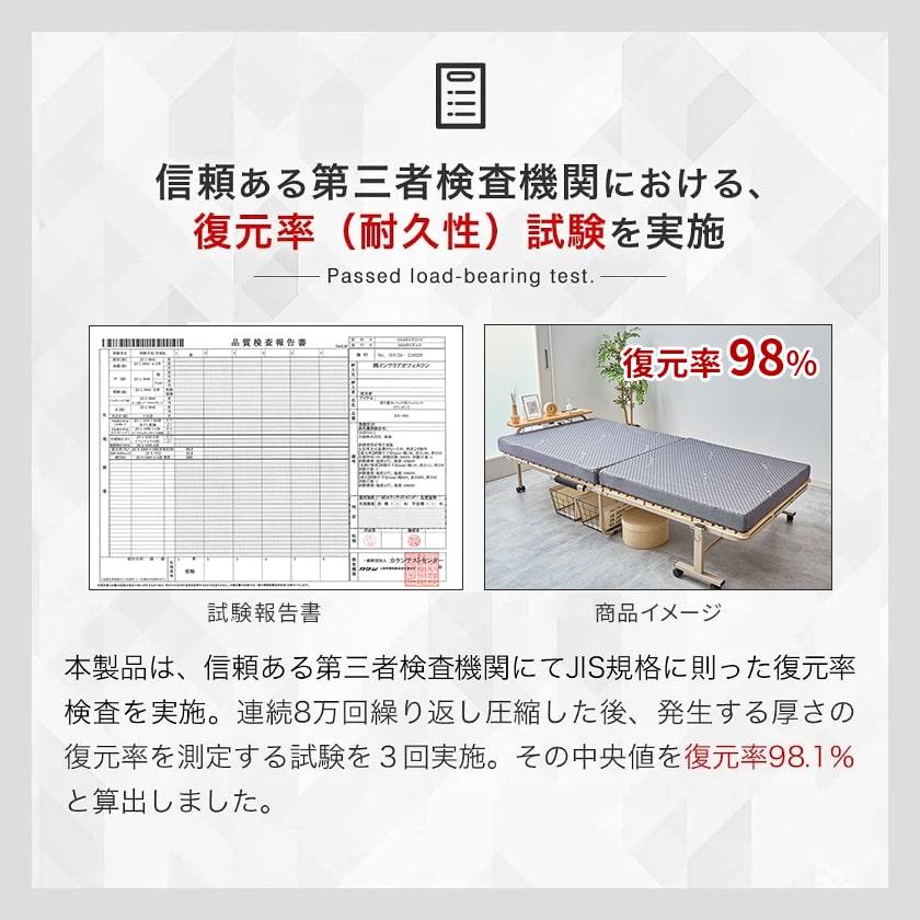 ネルコンシェルジュ 折り畳みベッド用 2つ折りウレタンマットレス セミ
