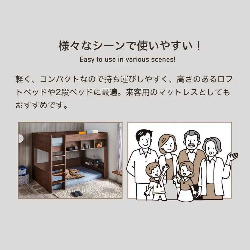 ネルコンシェルジュ 折り畳みベッド用 2つ折りウレタンマットレス