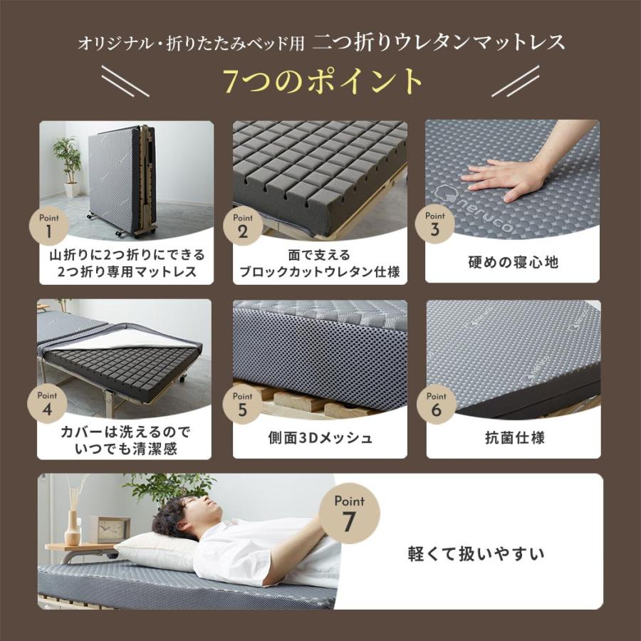 ネルコンシェルジュ 折り畳みベッド用 2つ折りウレタンマットレス