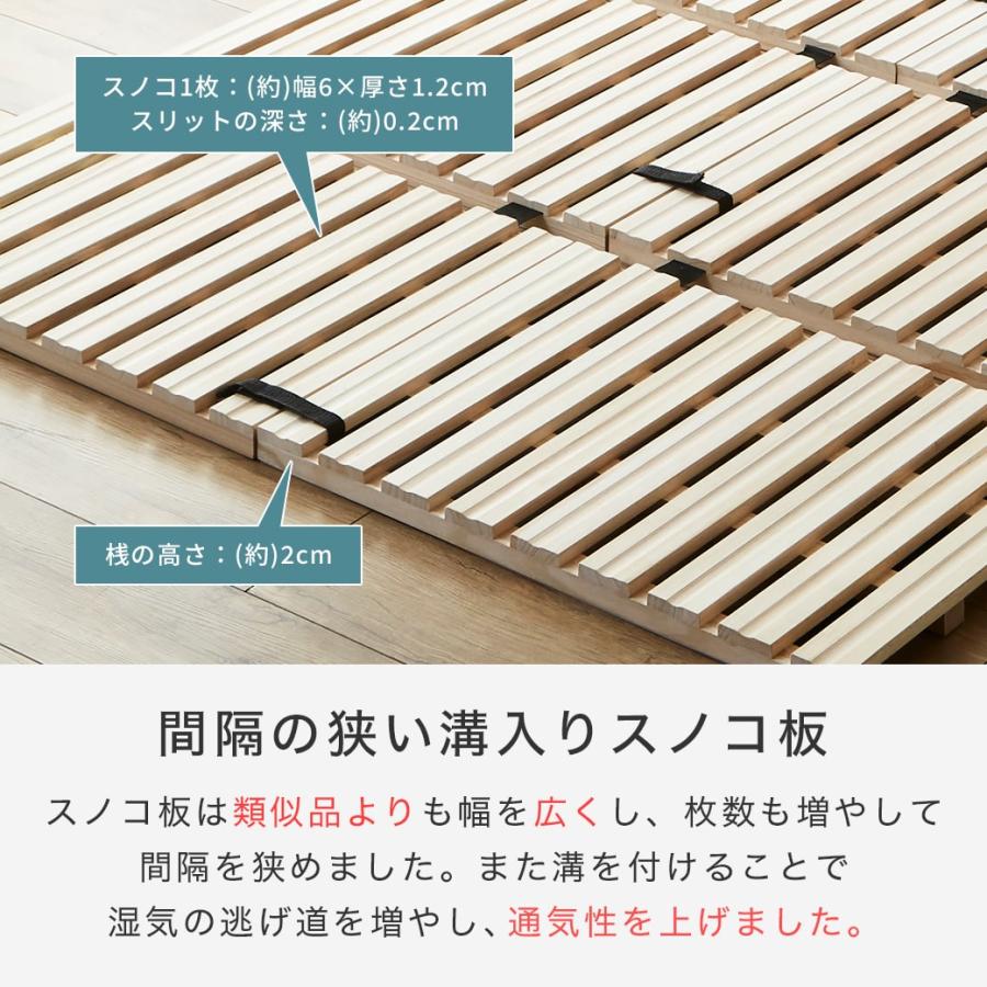 ネルコンシェルジュ ベッド 四つ折り桐すのこマット すのこベッド