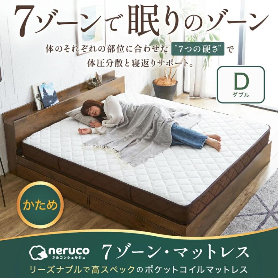 ネルコンシェルジュ 7ゾーンポケットコイルマットレス ダブル neruco