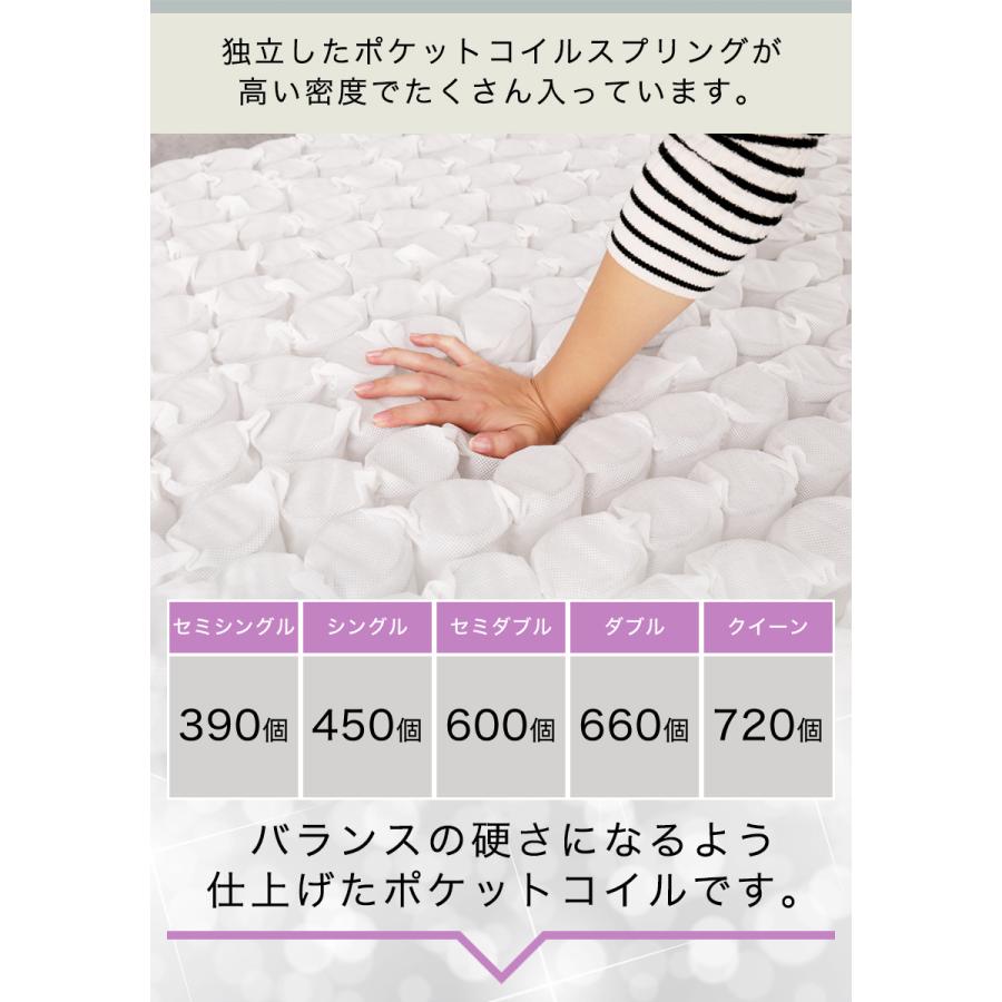 ネルコンシェルジュ 三つ折りポケットコイルマットレス クイーン 厚さ