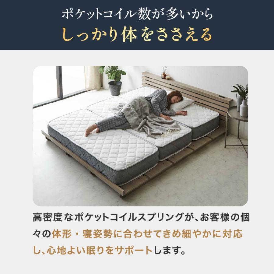 ネルコンシェルジュ ポケットコイルマットレス 三つ折り 極厚20cm セミ